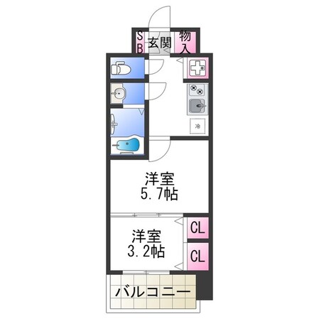 恵美須町駅 徒歩3分 4階の物件間取画像